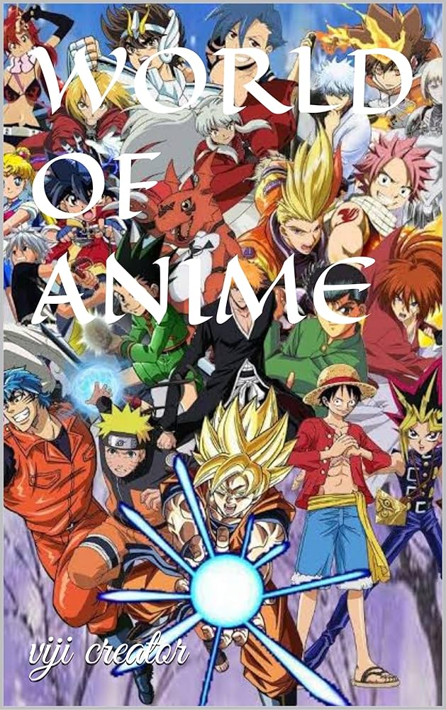 Mundo Anime: Ilustración Colorida de Personajes Icónicos y Paisajes de Series Japonesas