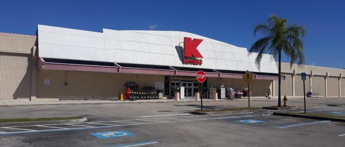 Kendale Lakes Plaza: Vista panorámica del centro comercial con tiendas, restaurantes y áreas verdes